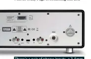  ??  ?? There's a pair of phono inputs, a 3.5mm headphone socket, line out and USB