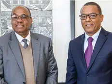  ?? ?? Governador­es do BNA (à direita) e o do Banco da Namíbia