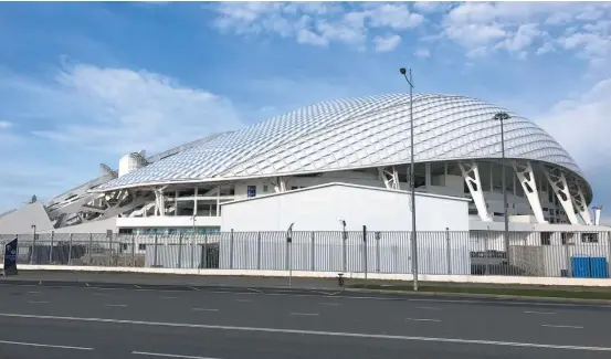  ?? JAMIL CHADE/ESTADÃO ?? Estádio Fisht. Local custou R$ 2,5 bilhões e a cidade de Sochi nem mesmo tem um time de futebol na primeira divisão do Campeonato Russo