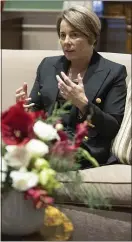  ?? MATT STONE — BOSTON HERALD ?? Governor Maura Healey at her office in the State House.