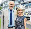  ??  ?? With Ashley Jensen on Derby Day 2016