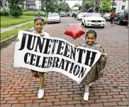  ??  ?? The scene of the kickoff parade for a previous year’s Dayton Juneteenth Festival.