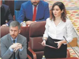  ?? // EFE ?? Isabel Díaz Ayuso, ayer en la Asamblea de Madrid