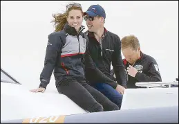  ?? AFP ?? Prince William and his wife Kate watch the America’s Cup World Series sailing race in southern England Monday.