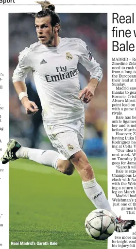  ??  ?? Real Madrid’s Gareth Bale