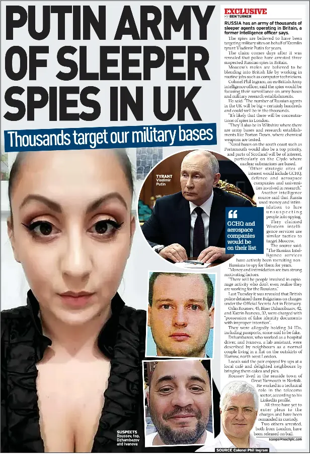 PUTIN ARMY OF SLEEPER SPIES IN UK PressReader