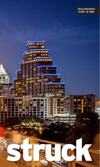  ?? ?? Busy downtown Austin at night