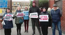  ??  ?? Anti-abortion: Protests at Our Lady of Lourdes yesterday