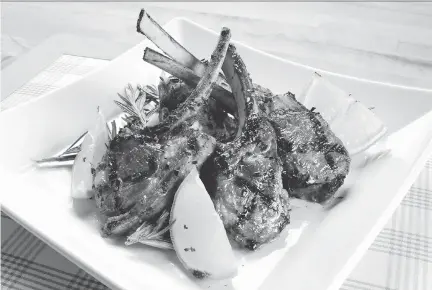  ?? ATCO BLUE FLAME KITCHEN ?? Wine-marinated lamb chops are the centrepiec­e of a menu that allows you to bring home some Irish spirit.