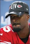  ?? WILFREDO LEE — ASSOCIATED PRESS ?? 49ers defensive end Dee Ford listens to a question during a media availabili­ty, Wednesday in Miami.