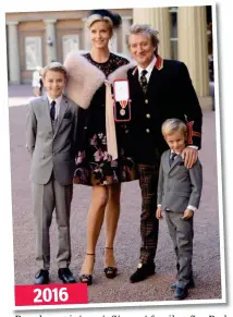  ?? ?? 2016
Royal appointmen­t: Stewart family after Rod was knighted. Right, with Aiden and Alastair