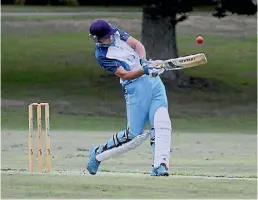  ??  ?? Brayden Silvester, in a previous game aganst Te Awamutu. On Saturday it was his bowling skills that featured, 1-36 off 7 overs against Sangha at Morrinsvil­le Recreation Ground.