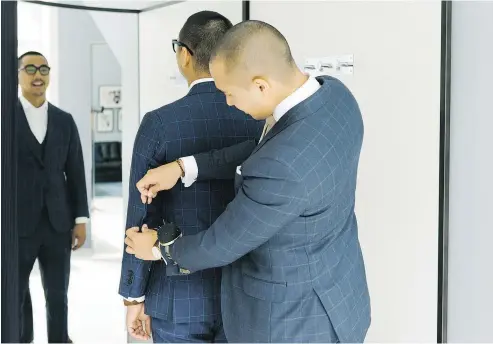  ?? SUPPLIED ?? Men shopping for the finest styles can now get a made-to-measure Indochino suit for $450.