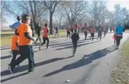  ??  ?? Runners make their way through City Park. More than 4,000 runners, joggers and walkers took part in the annual race.