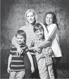  ??  ?? Ingraham with her children, (from left) Nikolai, Dmitri and Maria. (Left) Ingraham in the studio hosting her radio show in August 2004. — WP-Bloomberg photos