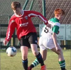  ??  ?? Ciarán Honan (St. Leonards) gives Mikey Webster the slip.