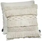  ??  ?? Plump it up
Prop yourself up or sink into a generous cushion. these are big enough to double as floor seating, too. Bohemian Tassel Pompom Cream Wool Knit Cushion Cover, £11.99, ebay