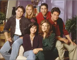  ??  ?? Matt LeBlanc, Lisa Kudrow, Courteney Cox, Jennifer Aniston, David Schwimmer and Matthew Perry star in “Friends”
