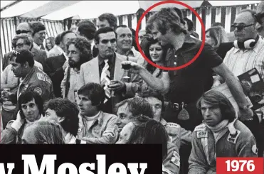  ??  ?? Whites only: Max (circled) at Grand Prix meetings in apartheid South Africa 1976