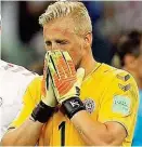  ??  ?? Schmeichel war deprimiert