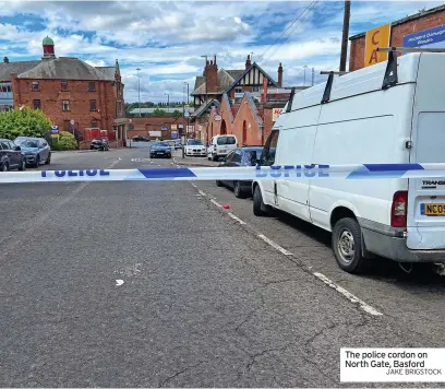  ?? JAKE BRIGSTOCK ?? The police cordon on North Gate, Basford