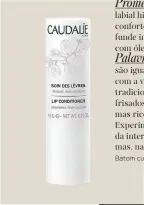  ?? Batom cuidado de lábios, € 5,10, Caudalie. ?? Promete: É verdade que batons há muitos, mas o clássico stick labial hidratante continua a ser o preferido de muitos para devolver conforto a lábios gretados e pouco suaves. Com uma textura que se funde instantane­amente na pele e uma fórmula nutritiva enriquecid­a com óleo de grainhas e polifenóis de uva, protege e apazigua a tez. Palavra de editora: Os seus benefícios de hidratação e nutrição são igualmente eficazes quando aplicados na região das cutículas, com a vantagem de ser menos oleoso e líquido do que um óleo tradiciona­l. O mini tubo também é perfeito para pôr cabelos frisados no lugar. É suficiente­mente leve para não o deixar oleoso, mas rico na medida certa para controlar os fios.
Experiment­ei ainda usá-lo como primer de pálpebra (sugestão da internet) e aqui já não funcionou tão bem. Em teoria faz sentido, mas, na prática, não traz grandes vantagens.