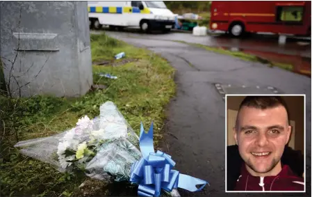  ??  ?? Floral tributes lay at the scene where Darren’s body was found last week