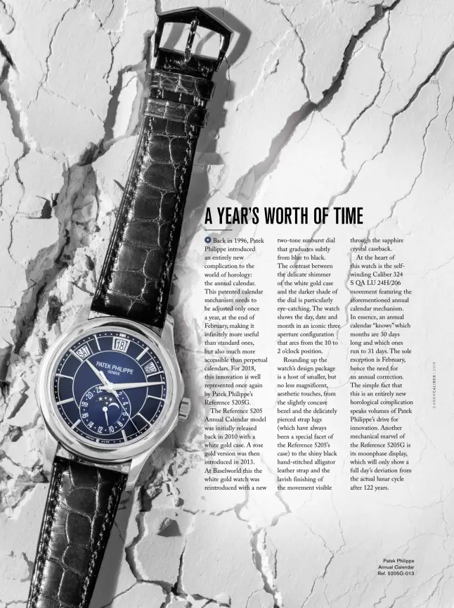  ??  ?? Patek Philippe annual calendar ref. 5205g-013