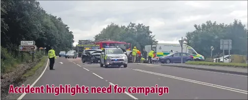  ??  ?? reader Jaroslav Fituch Oban Times One man was taken to hospital following the accident at the Dunbeg junction last Friday. Photograph: