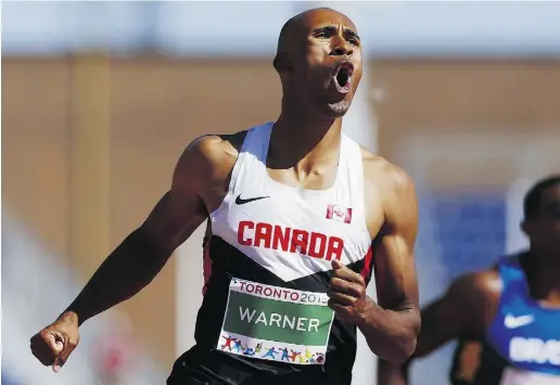  ?? mar kblinch / the canadian pres ?? Canadian Damian Warner’s 8,659 total points Thursday night broke both the Pan Am and former national marks.