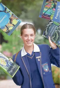  ?? Picture: PETER RISTEVSKI ?? UP FOR THE CHALLENGE: Kardinia IB student Gemma Crosby will have to juggle 15 exams.