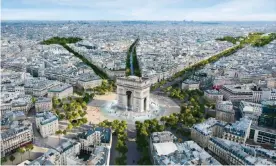  ?? Photograph: PCA-Stream ?? An image from the architectu­ral firm PCA-Stream showing the planned changes to the Champs-Élysées area.
