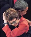  ?? AFP/GETTY IMAGES ?? President Barack Obama hugs Rep. Gabrielle Giffords at the State of the Union in 2012.