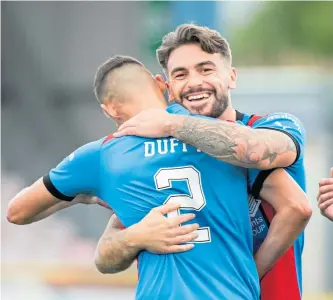  ?? ?? George Oakley celebrates giving Inverness a 3-1 lead