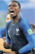  ??  ?? Paul Pogba celebrates France’s semi-final win over Belgium