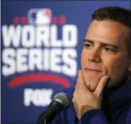  ?? CHARLES REX ARBOGAST — THE ASSOCIATED PRESS ?? Cubs president for baseball operations Theo Epstein speaks during a news conference.