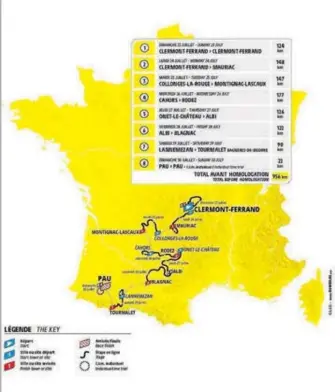  ?? ?? La carte du Tour de France féminin 2023.