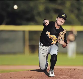  ?? DAVID BEBEE RECORD STAFF ?? Pitcher Mike Schnurr has evolved into one of the best relievers in the Intercount­y Baseball League.