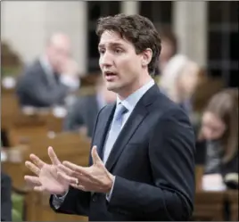  ?? CP PHOTO ?? Prime Minister Justin Trudeau responds to a question on the situation in Syria during question period in the House of Commons on Parliament Hill in Ottawa.