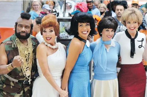  ?? — GETTY IMAGES FILES ?? Al Roker, left, Kathie Lee Gifford, Hoda Kotb, Natalie Morales and Savannah Guthrie ham it up at NBC’s Today Halloween party in 2013. The show’s new team, without Matt Lauer, has met a milestone — six months together.