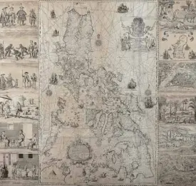  ??  ?? 18th-century map by Pedro Murillo Velarde, SJ