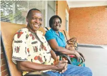  ?? STAFF PHOTO BY ANGELA LEWIS FOSTER ?? David Machoka, left, and Agnes Machoka sit Wednesday at Friendship Haven on Dodson Avenue.