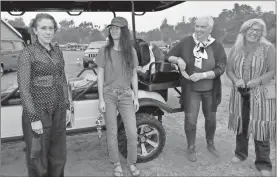  ?? Amy sussman/Getty images north america/Tns ?? (From Left:) Frances McDormand, Chloe Zhao, Swankie, and Linda May attend the Drive-In Premiere of “Nomadland” hosted by Fox Searchligh­t and The Telluride Film Festival on Sept. 11, 2020.