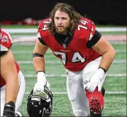  ?? CURTIS COMPTON / CCOMPTON@AJC.COM ?? Reserve offensive tackle Ty Sambrailo was among several players exiting as the Falcons began reshaping their roster.