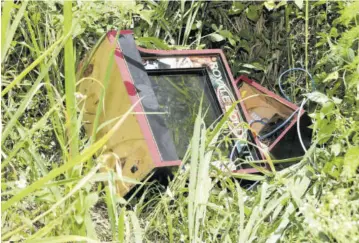  ?? ?? A poker box abandoned by criminals in Malvern, St Elizabeth on April 1