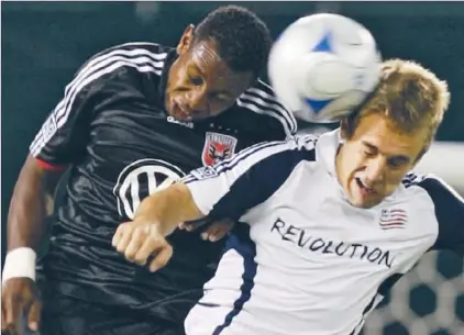  ?? Luis M. Alvarez Associated Press ?? TAYLOR TWELLMAN, right, goes for a header in a 2008 game. A concussion that season led to the end of his distinguis­hed Major League Soccer career the next year. “I’d still be playing,” he says. “I was 28 when I got hit. I had some time left in me.”