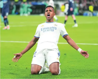  ?? AP ?? Rodrygo celebra su primer gol