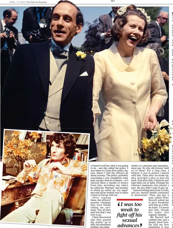  ?? ?? WEDDING surprIsE: Jeremy Thorpe marries Caroline Allpass in 1968. Inset below: Norman was a model during the Swinging Sixties