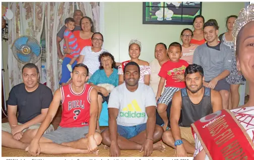  ?? Photo: Simione Haravanua ?? 2018 Vodafone Fiji Hibiscus queen Jessica Fong with her family at their home in Samabula on August 19, 2018.