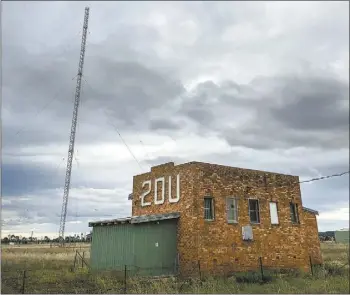  ??  ?? 2DU had a quiet day after the storm last week, with lightning apparently hitting the station’s radio tower on the Mitchell Highway at Eulomogo, and knocking it out of action temporaril­y. PHOTO: DUBBO PHOTO NEWS